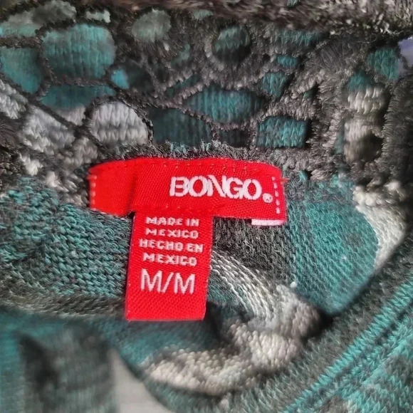 Bongo Women's Green Striped Crop Top Lace Back Knit Sweater BOHO Sz M - Picture 6 of 9